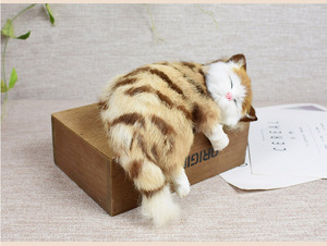 <span class=keywords><strong>Naranja</strong></span> <span class=keywords><strong>atigrado</strong></span> simulación Animal peludo modelo hogar Navidad accesorios juguete artesanía gatito <span class=keywords><strong>gato</strong></span> peluche juguete - Product Image 2