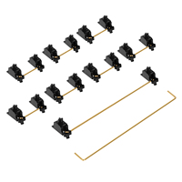 DUROCK-estabilizador de tornillo V2, montaje PCB, Stabs con cables de Placa dorada, carcasa negra, estabilizadores de cable sin pelar V2, negro y dorado