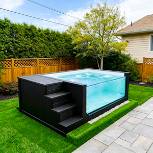 อุปกรณ์สระว่ายน้ำแบบฝังดินขนาด 10 ฟุต สำหรับครอบครัว ติดตั้งง่าย พร้อมฟังก์ชั่นหลากหลาย ผลิตจากไฟเบอร์กลาส แบบสระว่ายน้ำคอนเทนเนอร์ - Product Image 1