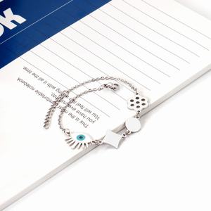 Pulsera de Acero Inoxidable con Ojo Turco de Oro 18k de Moda al por Mayor - Product Image 3