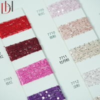 High Quality 100% Handmade Knitted 7-Needle Ultra-Dense Dyed Polyester Double Twist Fancy Sequins Yarn Dihong Brand Model
