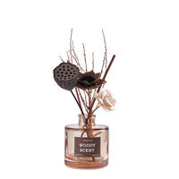 Diffuseur d'ambiance de luxe 120 ml, écologique, sans danger pour les animaux domestiques, avec fleurs séchées décoratives, parfum d'ambiance, flacon d'huile essentielle liquide