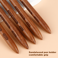 Pinceau liner à manche bois de santal, stylo nail art à double tête ultra-fin à pointe aiguille pour dessin floral, stylo gel UV à long manche, pinceaux assortis