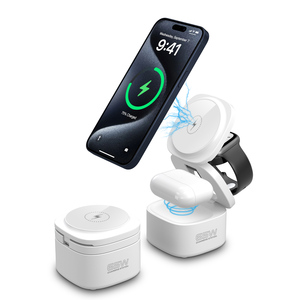 Chargeur sans fil magnétique pliable avec station <span class=keywords><strong>de</strong></span> charge Power Bank ABS+PC multifonction en <span class=keywords><strong>nitrure</strong></span> <span class=keywords><strong>de</strong></span> <span class=keywords><strong>gallium</strong></span> - Product Image 4