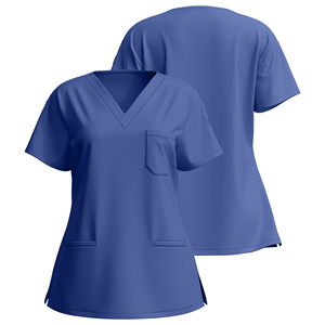 Kitmaz Scrub Tops for Women - Soft Stretchy V-Neck Nurse Shirt with 3 Pockets - Product Image 1