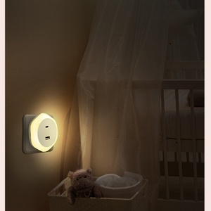 LED Dimming <b>Socket</b> Night <b>Light</b> Warm White European Gauge Modern Square ABS Switch Adjustment for Bedroom - Product Image 4