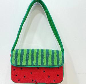 Sac à main en bandoulière brodé de perles de rocaille élégantes et élégantes avec sangle réglable fabriqué à la main - Product Image 5