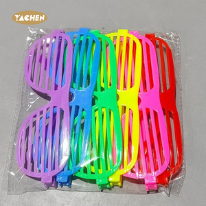 YAachen-Lunettes de soleil à fente de couleur néon style obturateur 80's Party pour enfants adultes rétro Rock Pop Star <span class=keywords><strong>Disco</strong></span> Dress-Up Party - Product Image 6