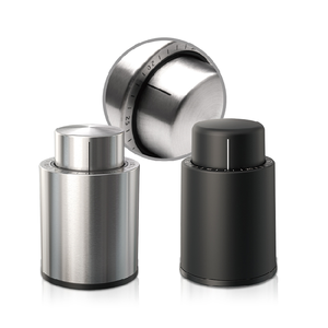 MUYI Lot de 2 bouchons à vin en ABS et acier inoxydable, bouchon de vin rouge sous vide avec pompe à air et enregistrement de <span class=keywords><strong>la</strong></span> date - Product Image 1