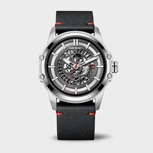 Высококачественные черные водонепроницаемые светящиеся Автоматические наручные Роскошные Кварцевые часы из нержавеющей стали с логотипом на заказ для мужчин