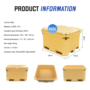 Glacière isotherme robuste et écologique en PE, résistante à l'eau, 1000L, pour le stockage du poisson, avec maintien de la glace pendant 24h - Product Image 6