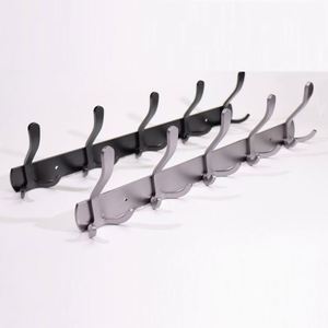 WEKIS Wall Mounted Aluminum Alloy Heavy Duty Hanging <b>Hooks</b> Coat Rack <b>Rail</b> Eco-Friendly Multifunction for Coat Hat Towel Purse - Product Image 6