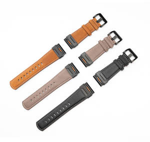 Bracelet montre en cuir véritable à dégagement rapide pour Garmin <span class=keywords><strong>Fenix</strong></span> 8/7X/7 Pro/<span class=keywords><strong>6</strong></span>/5/965 - Product Image 2