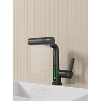 Nouvelle arrivée eau chaude froide robinet de blanchisserie monté sur le pont bec cascade mitigeur de lavabo avec affichage de la température