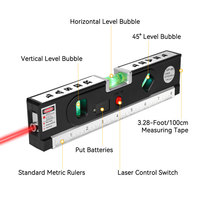 Kit de niveau laser polyvalent Niveau laser à lignes croisées standard avec règles métriques
