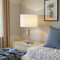 Lámpara de Escritorio de Cristal Moderna de Alta Calidad de Zhongshan para Decoración del Hogar, Lámpara de Mesa LED de Vidrio Única y Lujosa para Dormitorio, Mesita de Noche o Estudio