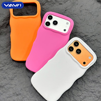 Coque en silicone VAWI V-S06 au design original et tendance, effet peau, couleur unie, pour iPhone 16 17 Pro Max