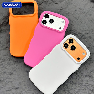 Funda de Silicona VAWI V-S06 con Diseño Original de Ondas Modernas, Color Sólido, Tacto de Piel, para iPhone 16 17 Pro Max - Product Image 3