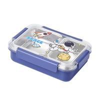 Boîte à lunch bento pour enfants, anti-fuite, en acier inoxydable 304, 2 compartiments, avec cuillère, fourchette et couverts pour les enfants à l'école