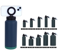 Bouteille d'eau de sport à double paroi thermique en acier inoxydable Magsafe avec support magnétique pour téléphone portable pour salle de sport, fitness, vente en gros
