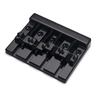 Vintage 4 String Bass Bridge 82.3x63.5MM senar bawah melalui senar jarak 19MM Bass Fixed Bridge hitam/emas/Chrome