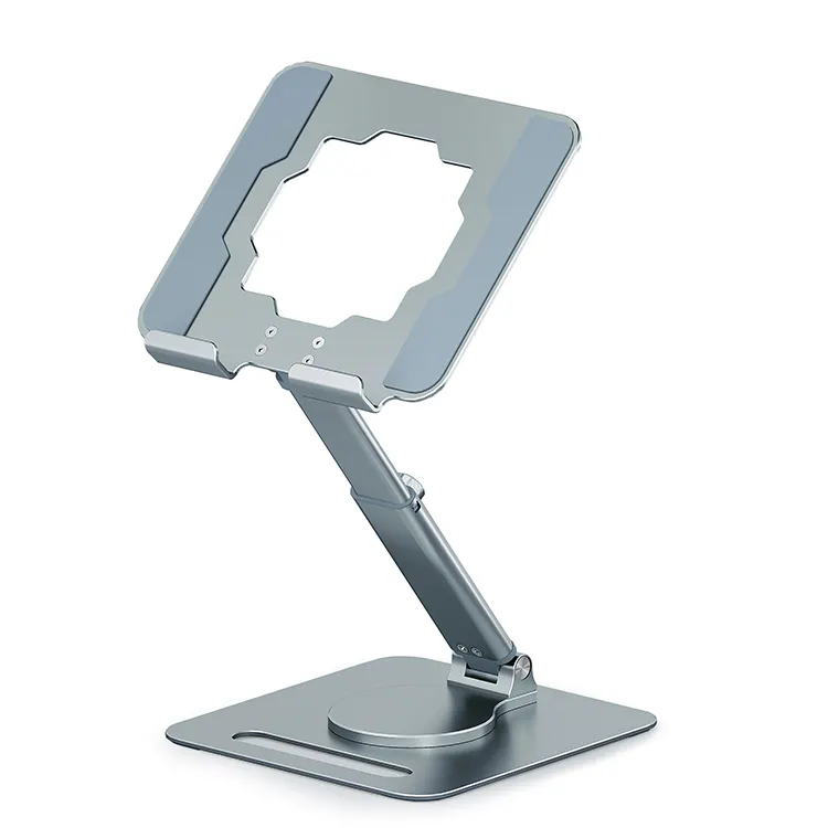 Suporte de carbono para tablet e celular, suporte giratório ajustável 360 ° em liga de alumínio, ideal para mesa e tablet, mais vendidos