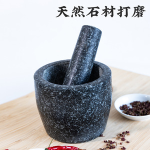 Stone Garlic Mortar And Pestle Large Manual Grinder For Peeling Garlic Herb Spice Tools - Product Image 4