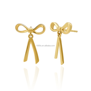 Pendientes <span class=keywords><strong>de</strong></span> Botón <span class=keywords><strong>de</strong></span> Oro Sólido <span class=keywords><strong>de</strong></span> 14K con Diseño <span class=keywords><strong>de</strong></span> Lazo Simple, Estilo Moderno y Lujoso, Pendientes <span class=keywords><strong>de</strong></span> <span class=keywords><strong>Mariposa</strong></span> <span class=keywords><strong>de</strong></span> Moda, Accesorio <span class=keywords><strong>de</strong></span> Boda para Mujer - Product Image 1