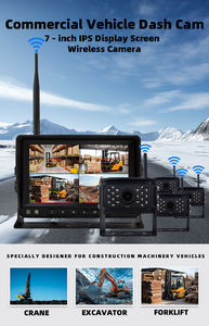 จอแสดงผล IPS ขนาด 7 นิ้วแบบพกพา AHD 1080P กล้องติดรถยนต์ 4CH แบบเลนส์คู่ ชุดกล้องมองหลังไร้สายสำหรับรถพ่วง - Product Image 4