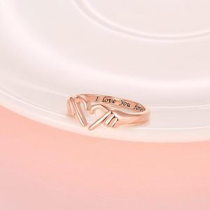 Anillo S925 de Moda, Diseño de Corazón con Abrazo, Estilo Europeo Americano, Personalidad de Alta Gama, Gran Venta Transfronteriza - Product Image 4