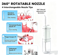 Mini Nettoyeur Dentaire Sans Fil Format Capsule, Irrigateur Buccal Portable, Hydropulseur de Voyage pour Voyages d'Affaires et Coffrets Cadeaux