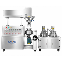 Fabricant professionnel de machines à émulsifier sous vide de 10 L en acier inoxydable 316 de qualité sanitaire, à levage hydraulique, pour produits laitiers