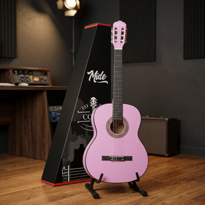 Guitare classique verte 4/4 avec tige de tension réglable, table en épicéa, ensemble complet pour débutant, housse souple |   Midex CG-270PU - Product Image 3