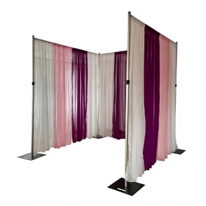 Wedding Pipe and Drape <b>Kit</b> Adjustable Pipe and Drape Pillar Silver Backdrop Stand Aluminum Pipe and Drape on Sale - Product Image 1