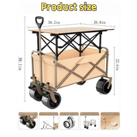 Chariot de camping pliable portable, sûr et durable, de haute qualité, multicolore au choix, avec poignée réglable et plateforme, outils de shopping OEM