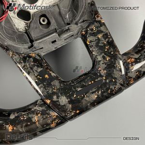Volante de Fibra de Carbono Forjado en Oro con LED Personalizado para Lamborghini Urus 2019-2025, con Empuñaduras de Cuero Marrón - Product Image 4
