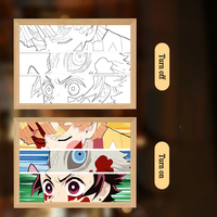 Cadeau Anime Personnalisé, Art Mural Anime, Lumières, Décoration Manga, Cadre Photo LED pour Chambre d'Adolescent, Bureau, Alimenté par USB