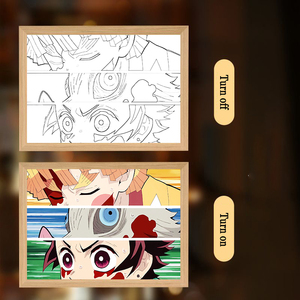 Cadeau Anime Personnalisé, Art Mural Anime, Lumières, Décoration <span class=keywords><strong>Manga</strong></span>, Cadre <span class=keywords><strong>Photo</strong></span> LED pour Chambre d'Adolescent, Bureau, Alimenté par USB - Product Image 6