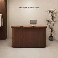 Bureau de réception moderne vintage en forme d'arc pour les entreprises commerciales Comptoir de bar Caissier Présentoir de vêtements