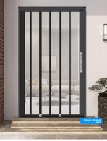 Puerta plegable minimalista moderna personalizable con cerradura de seguridad, antirrobo, diseño invisible y retráctil.