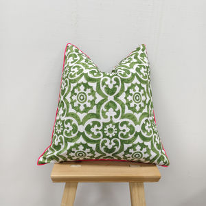 Funda de Almohada de Lona 100% Algodón para Decoración del Hogar y Exteriores, Fundas de Cojín Preppy Verde <span class=keywords><strong>Trébol</strong></span> con Cremallera Oculta - Product Image 3