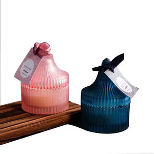 Pots de bougie en cire de soja en verre à double paroi de luxe de haute qualité récipient <span class=keywords><strong>vide</strong></span> avec couvercle pour Noël pour la fabrication de bougies parfumées - Product Image 6