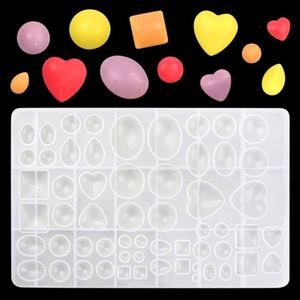 Moldes de Silicona para Resina, Forma de Corazón, Cuadrado, Óvalo, Estilo Moonlight Gem Peach, Pequeños, Decorativos, para Joyería DIY, OEM/ODM - Product Image 3