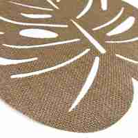 Napperons tissés en forme de feuille de Monstera tropicale, napperons de table ajourés aspect toile de jute, tapis de salle à manger en jute tissé, résistants à la chaleur, décoration intérieure