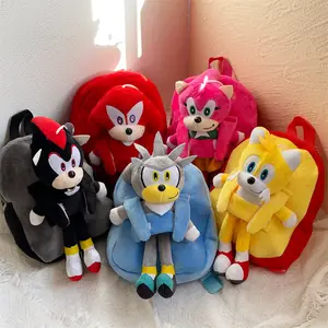 공장 판매 직접 만화 애니메이션 분리형 봉제 장난감 배낭 슈퍼 고슴도치 봉제 배낭
