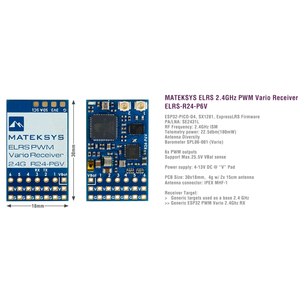 Récepteur MATEK EXPRESSLRS 2.4GHz PWM VARIO ELRS R24-P6V 4g 4-13V DC pour drone FPV - Product Image 3