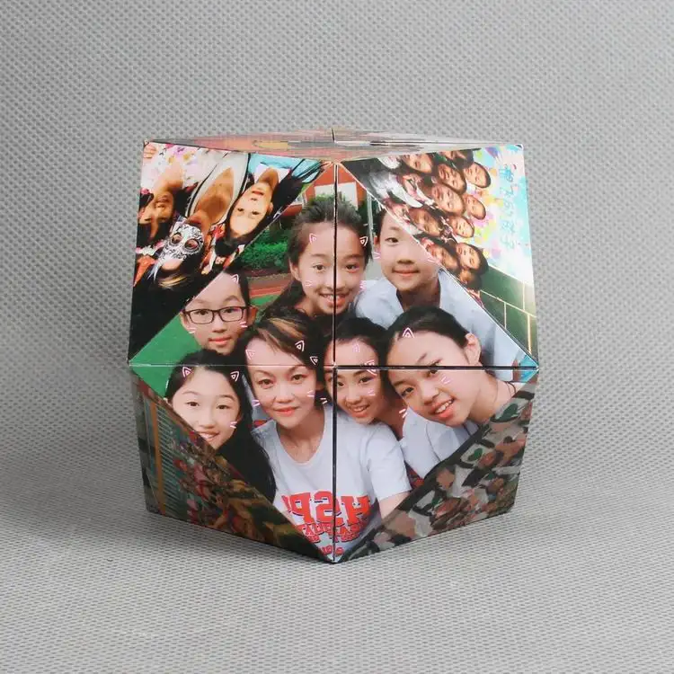 Cube magique pliable, en forme de diamant, 7x7x7cm, avec impression magnétique, cadeau personnalisé