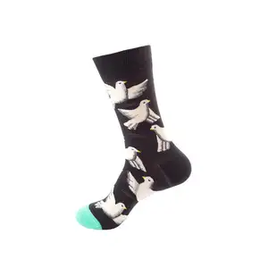 Coloridos calcetines de algodón para hombre, calcetín personalizado, Jacquard, diseño divertido, feliz, venta al por mayor