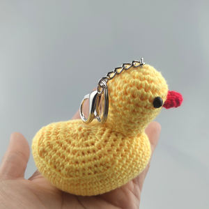 Personnalisé mignon laine tricoté animaux jouets pour enfants cadeaux de noël à tricoter à la main Amigurumi Crochet porte-clés lapin chien poupées - Product Image 2