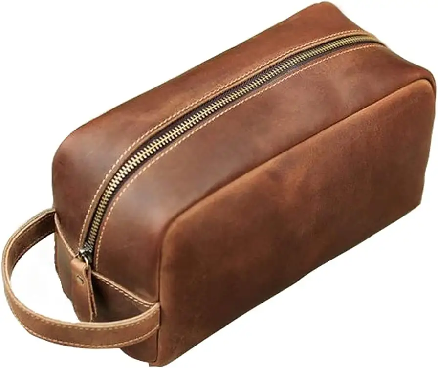 Trousse de toilette en cuir pour hommes, trousse de rasage, trousse de toilette, trousse de toilette